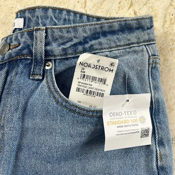 BP high-rise wide leg jeans women’s 29 100% cotton Vtg light destroy - Picture 6 of 13